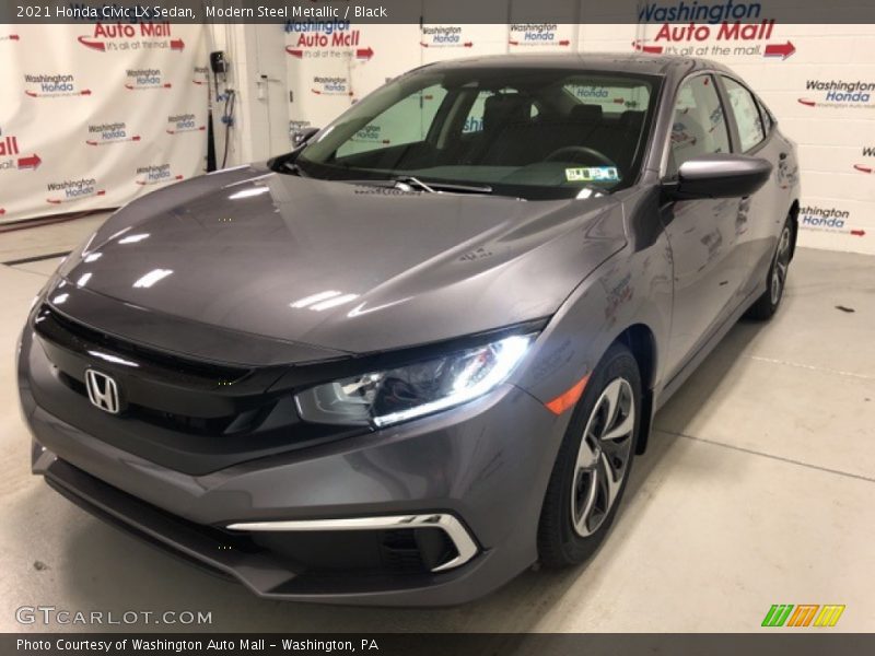 Modern Steel Metallic / Black 2021 Honda Civic LX Sedan