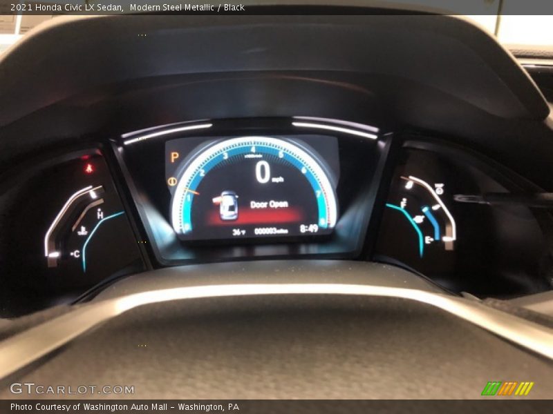 Modern Steel Metallic / Black 2021 Honda Civic LX Sedan
