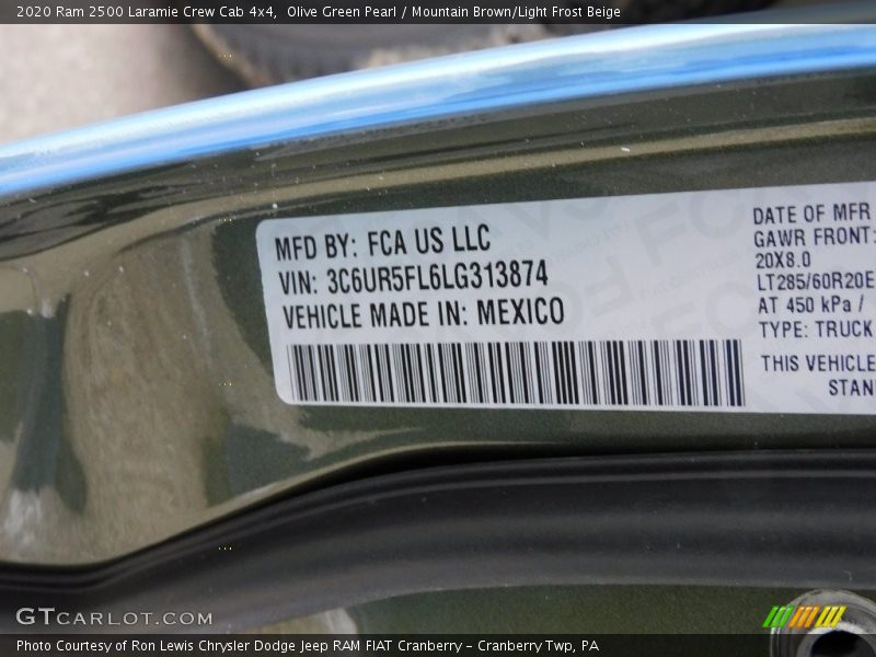 Olive Green Pearl / Mountain Brown/Light Frost Beige 2020 Ram 2500 Laramie Crew Cab 4x4