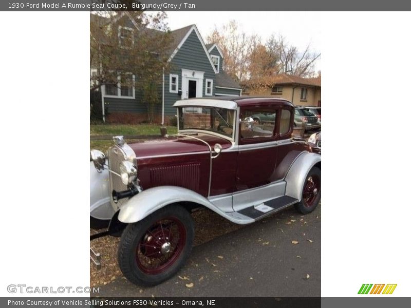 Burgundy/Grey / Tan 1930 Ford Model A Rumble Seat Coupe