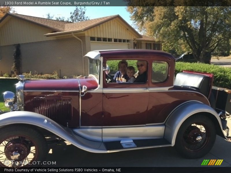 Burgundy/Grey / Tan 1930 Ford Model A Rumble Seat Coupe