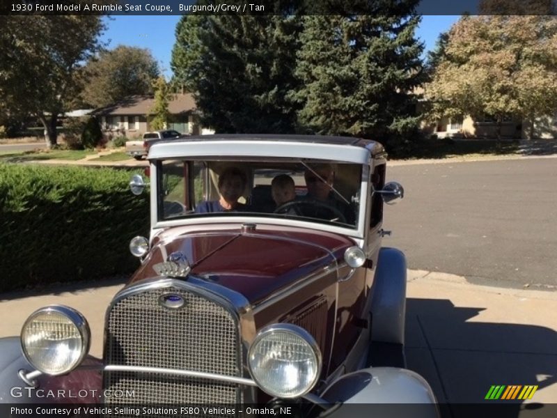 Burgundy/Grey / Tan 1930 Ford Model A Rumble Seat Coupe