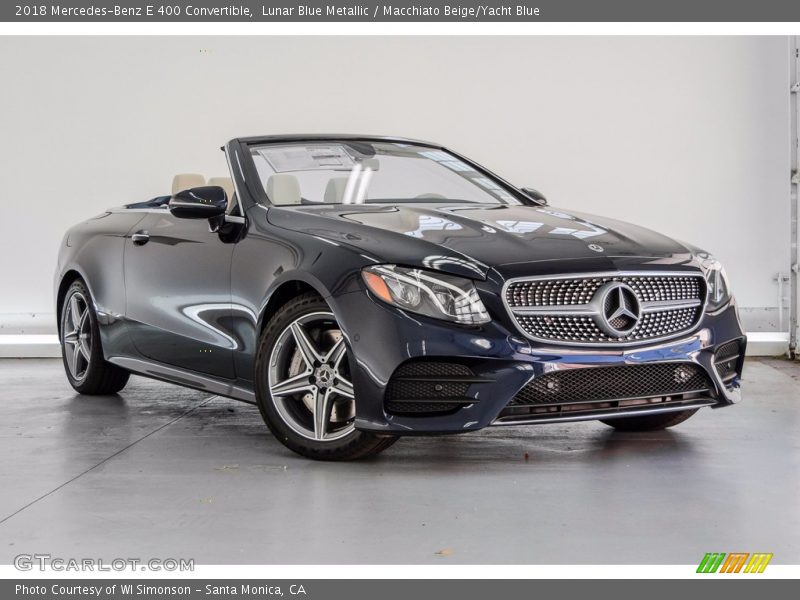 Lunar Blue Metallic / Macchiato Beige/Yacht Blue 2018 Mercedes-Benz E 400 Convertible