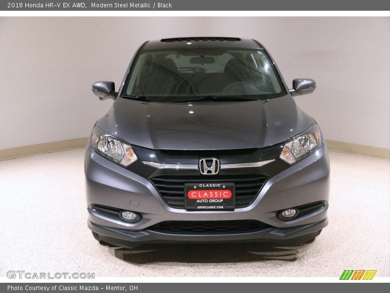 Modern Steel Metallic / Black 2018 Honda HR-V EX AWD