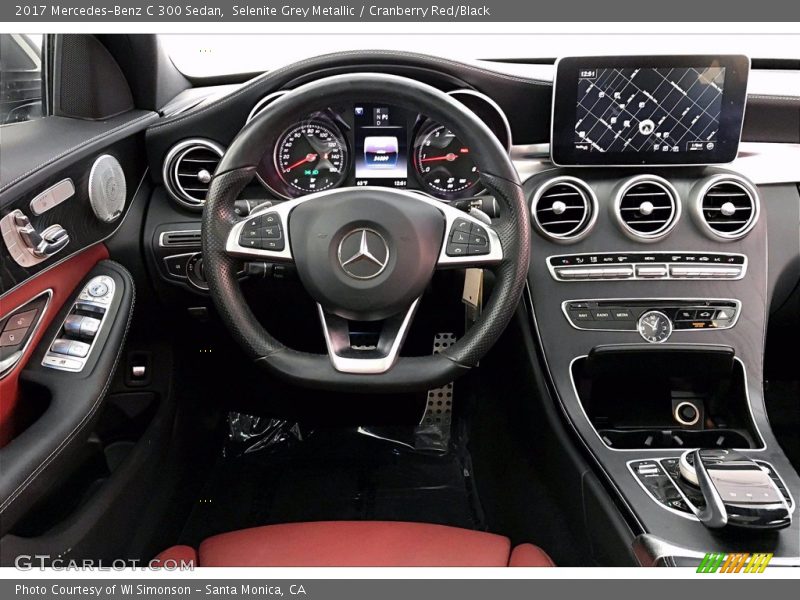 Selenite Grey Metallic / Cranberry Red/Black 2017 Mercedes-Benz C 300 Sedan
