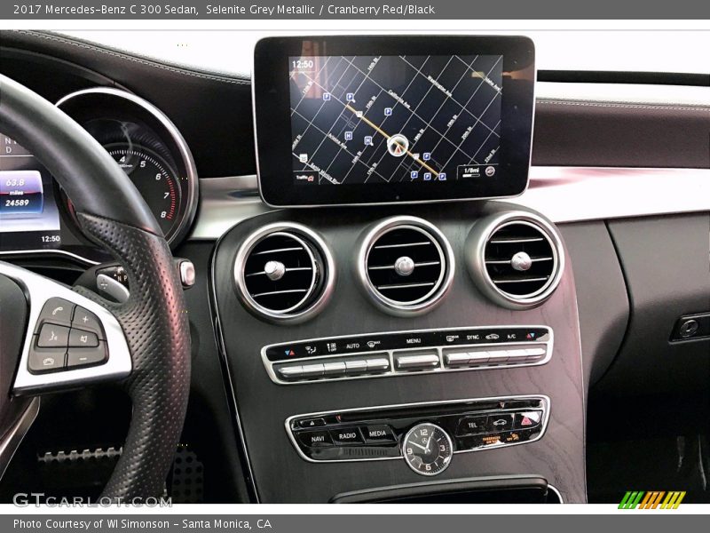 Selenite Grey Metallic / Cranberry Red/Black 2017 Mercedes-Benz C 300 Sedan