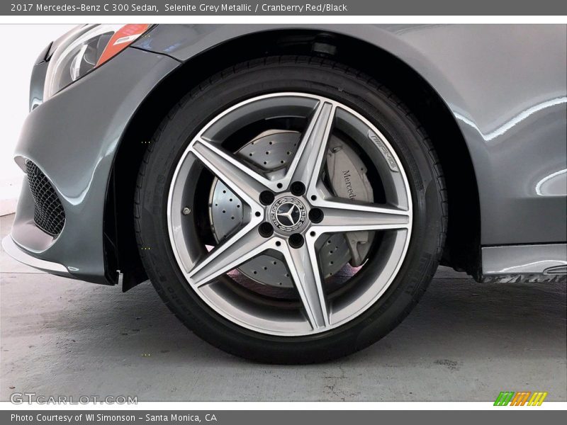 Selenite Grey Metallic / Cranberry Red/Black 2017 Mercedes-Benz C 300 Sedan