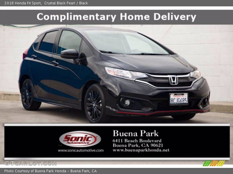 Crystal Black Pearl / Black 2018 Honda Fit Sport