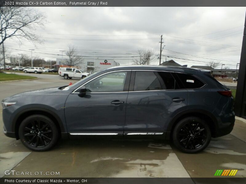 Polymetal Gray / Red 2021 Mazda CX-9 Carbon Edition