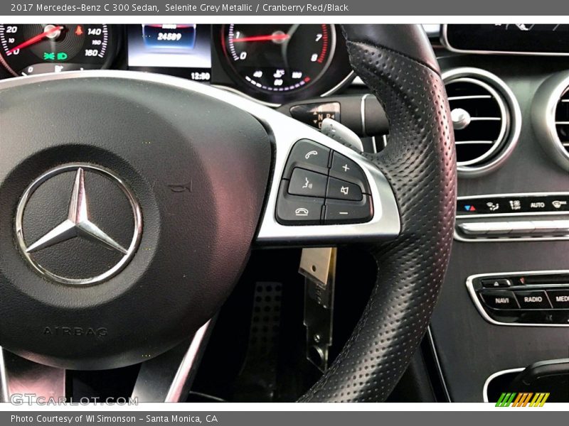 Selenite Grey Metallic / Cranberry Red/Black 2017 Mercedes-Benz C 300 Sedan