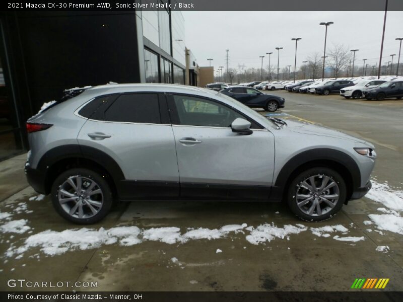 Sonic Silver Metallic / Black 2021 Mazda CX-30 Premium AWD