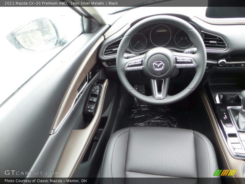 Sonic Silver Metallic / Black 2021 Mazda CX-30 Premium AWD