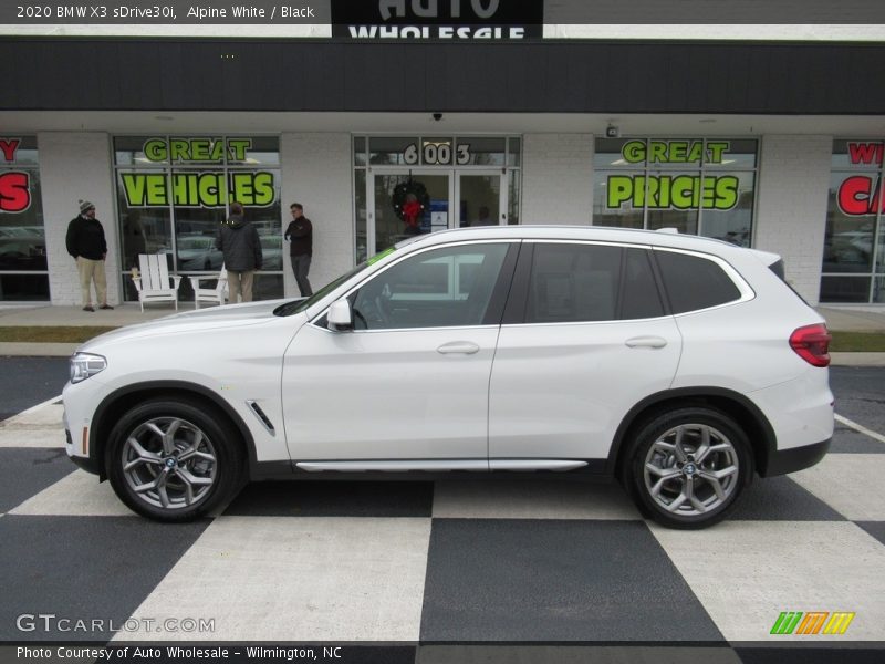 Alpine White / Black 2020 BMW X3 sDrive30i