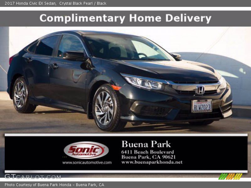 Crystal Black Pearl / Black 2017 Honda Civic EX Sedan