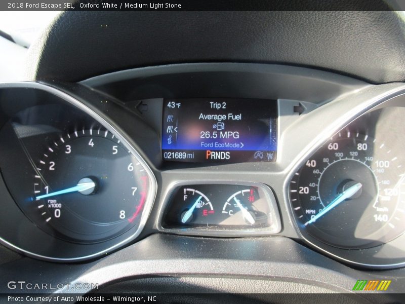 Oxford White / Medium Light Stone 2018 Ford Escape SEL