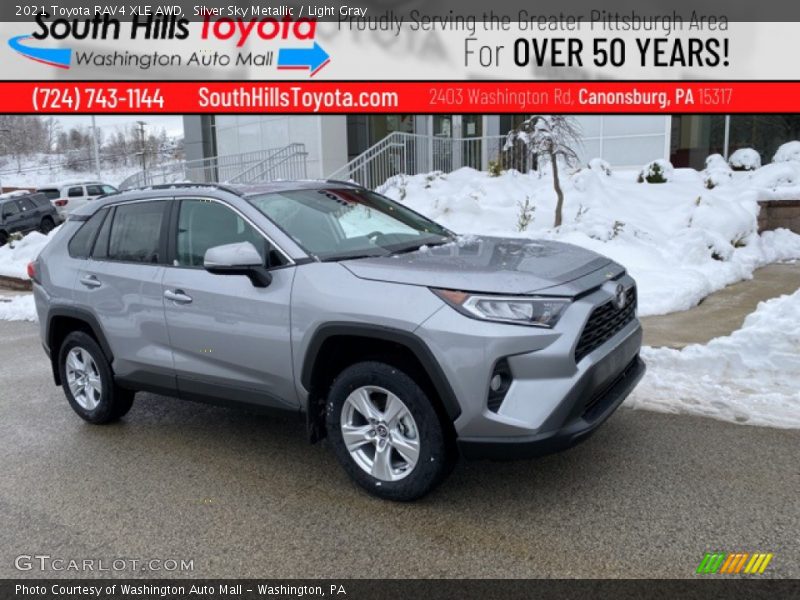 Silver Sky Metallic / Light Gray 2021 Toyota RAV4 XLE AWD