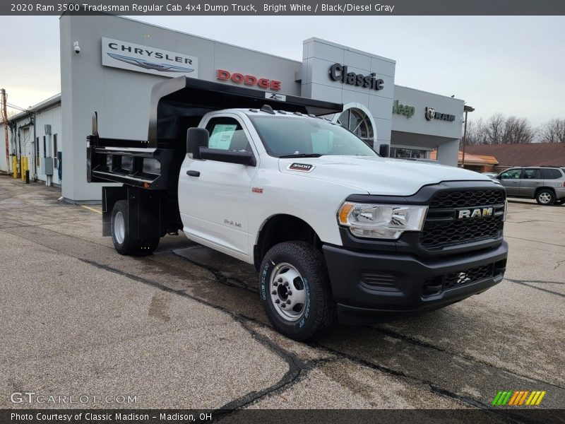 Bright White / Black/Diesel Gray 2020 Ram 3500 Tradesman Regular Cab 4x4 Dump Truck