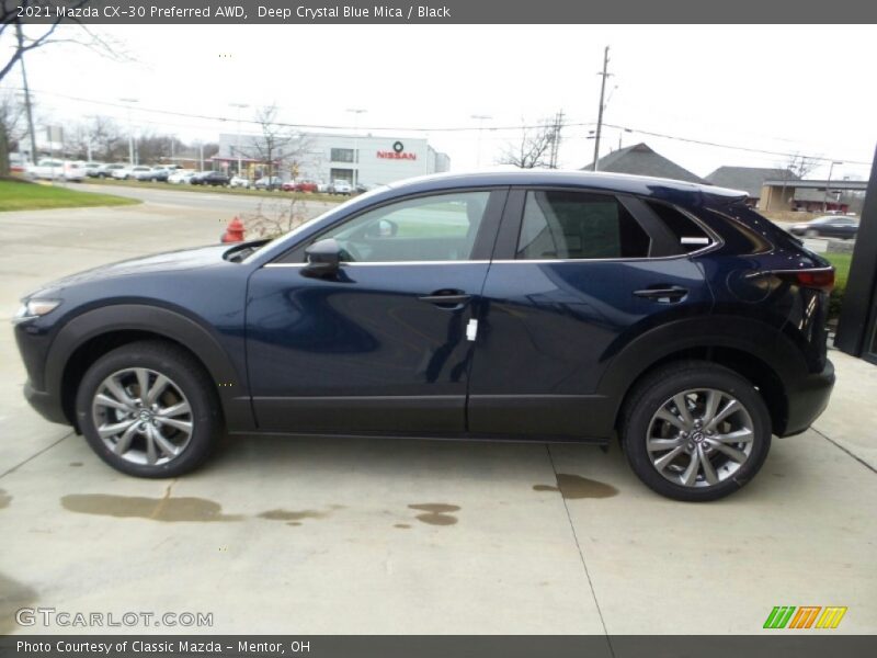 Deep Crystal Blue Mica / Black 2021 Mazda CX-30 Preferred AWD