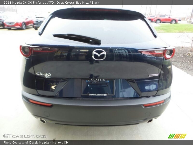 Deep Crystal Blue Mica / Black 2021 Mazda CX-30 Preferred AWD