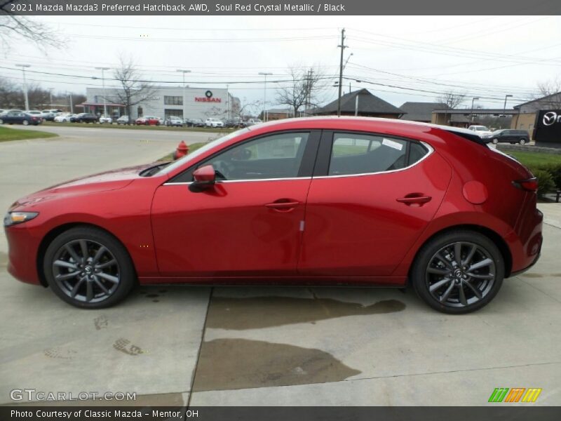 Soul Red Crystal Metallic / Black 2021 Mazda Mazda3 Preferred Hatchback AWD