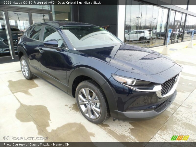 Deep Crystal Blue Mica / Black 2021 Mazda CX-30 Preferred AWD