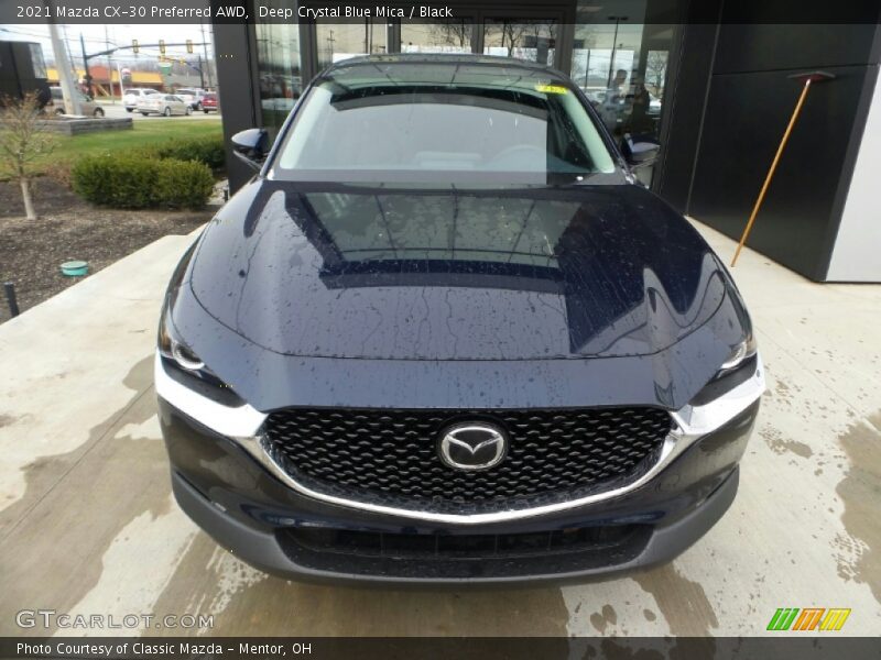 Deep Crystal Blue Mica / Black 2021 Mazda CX-30 Preferred AWD