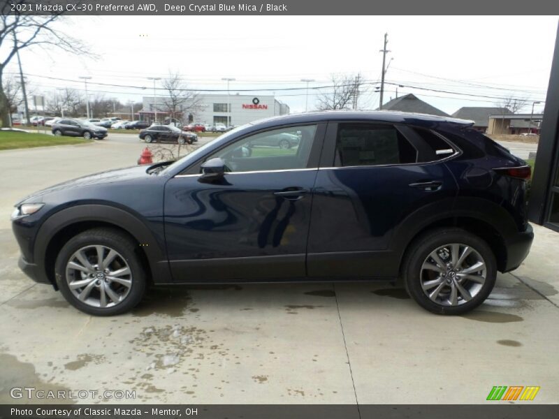 Deep Crystal Blue Mica / Black 2021 Mazda CX-30 Preferred AWD