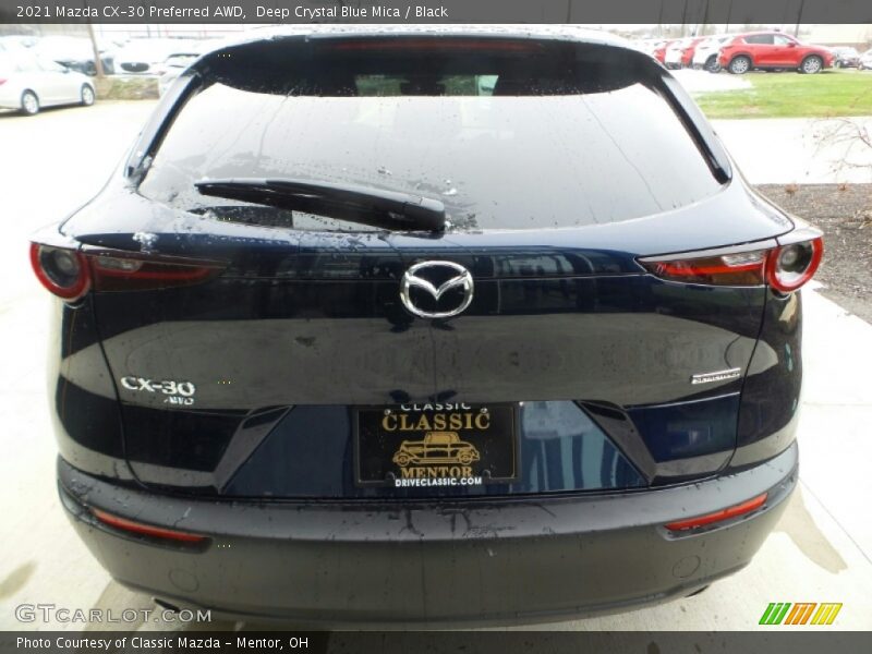 Deep Crystal Blue Mica / Black 2021 Mazda CX-30 Preferred AWD