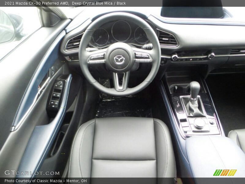 Deep Crystal Blue Mica / Black 2021 Mazda CX-30 Preferred AWD