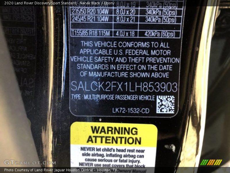 Narvik Black / Ebony 2020 Land Rover Discovery Sport Standard