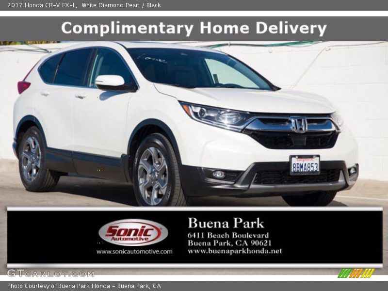 White Diamond Pearl / Black 2017 Honda CR-V EX-L