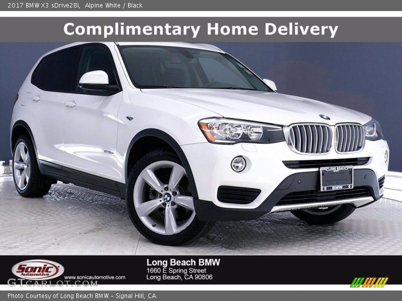 Alpine White / Black 2017 BMW X3 sDrive28i