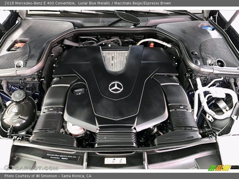 Lunar Blue Metallic / Macchiato Beige/Espresso Brown 2018 Mercedes-Benz E 400 Convertible