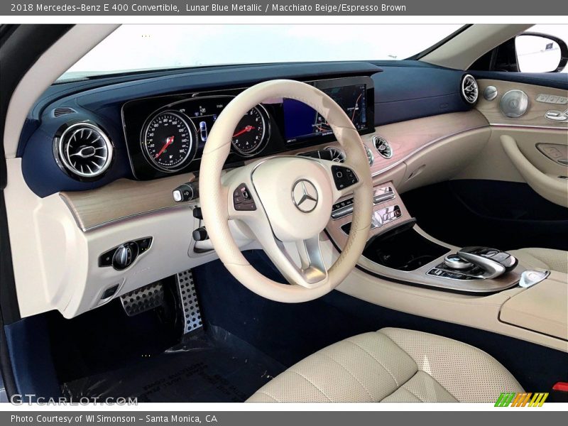 Lunar Blue Metallic / Macchiato Beige/Espresso Brown 2018 Mercedes-Benz E 400 Convertible
