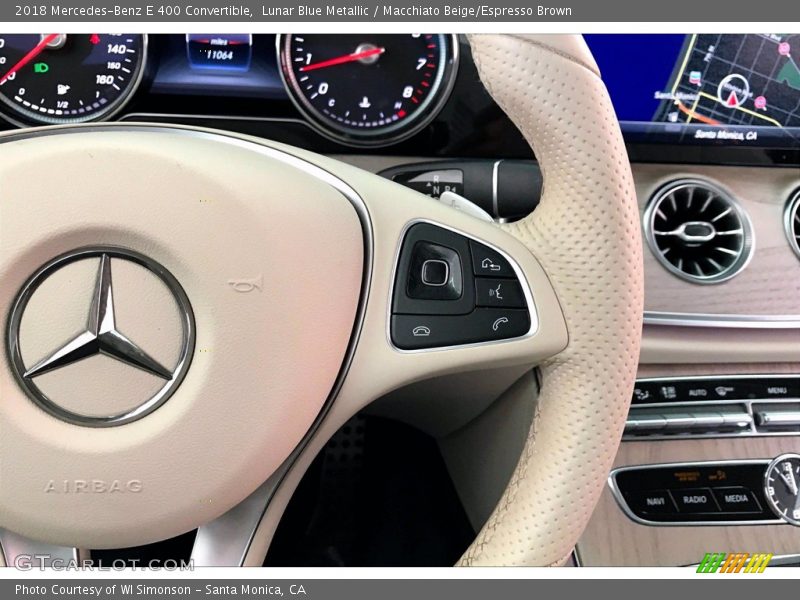 Lunar Blue Metallic / Macchiato Beige/Espresso Brown 2018 Mercedes-Benz E 400 Convertible