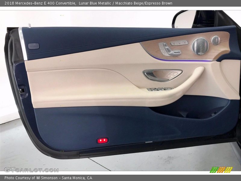 Lunar Blue Metallic / Macchiato Beige/Espresso Brown 2018 Mercedes-Benz E 400 Convertible
