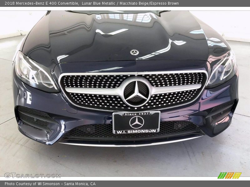 Lunar Blue Metallic / Macchiato Beige/Espresso Brown 2018 Mercedes-Benz E 400 Convertible