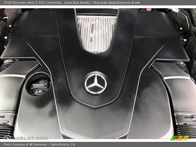Lunar Blue Metallic / Macchiato Beige/Espresso Brown 2018 Mercedes-Benz E 400 Convertible