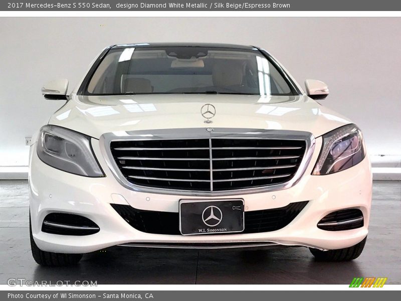 designo Diamond White Metallic / Silk Beige/Espresso Brown 2017 Mercedes-Benz S 550 Sedan