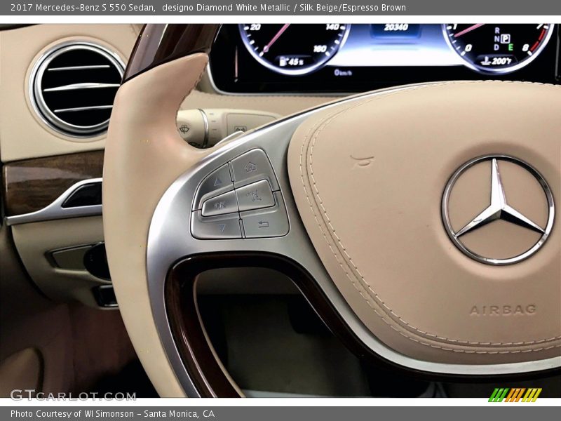 designo Diamond White Metallic / Silk Beige/Espresso Brown 2017 Mercedes-Benz S 550 Sedan