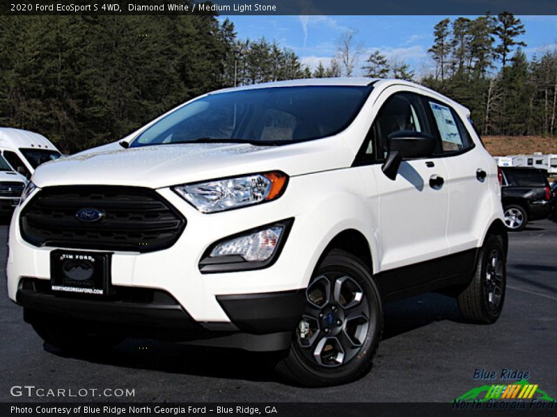 Diamond White / Medium Light Stone 2020 Ford EcoSport S 4WD