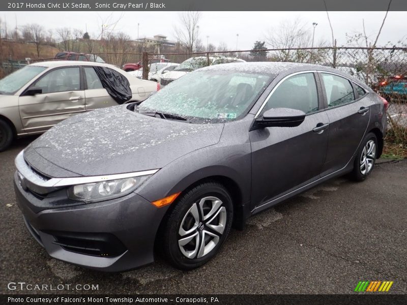 Sonic Gray Pearl / Black 2017 Honda Civic LX Sedan