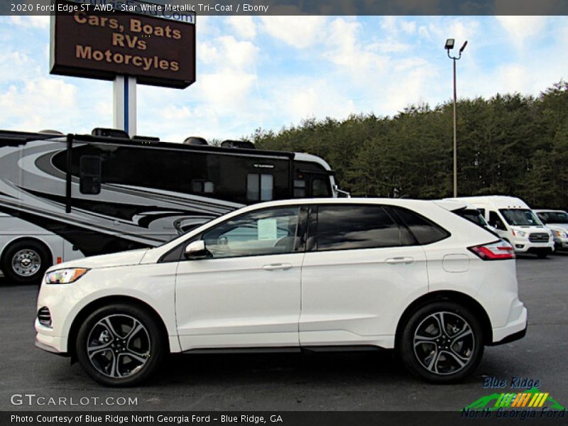 Star White Metallic Tri-Coat / Ebony 2020 Ford Edge ST AWD
