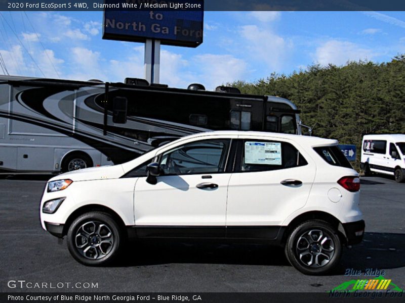 Diamond White / Medium Light Stone 2020 Ford EcoSport S 4WD