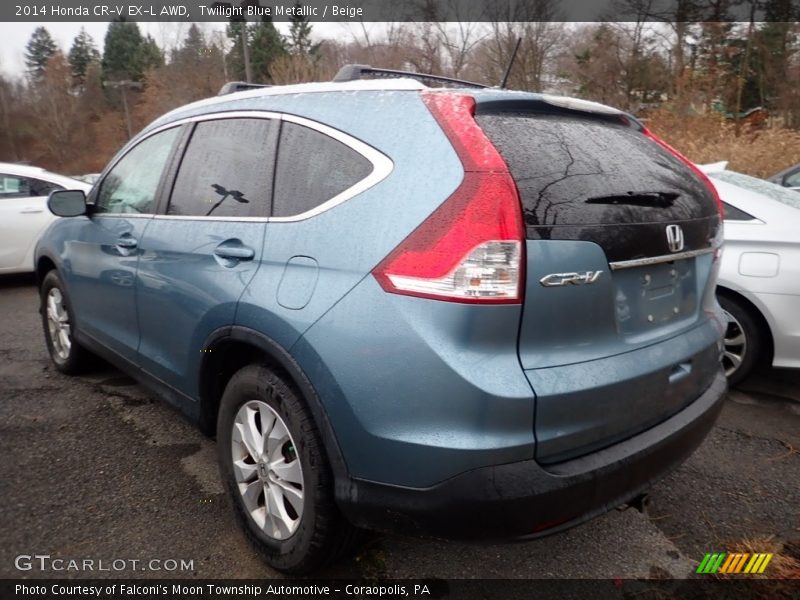 Twilight Blue Metallic / Beige 2014 Honda CR-V EX-L AWD