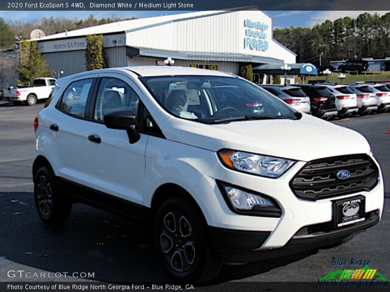 Diamond White / Medium Light Stone 2020 Ford EcoSport S 4WD