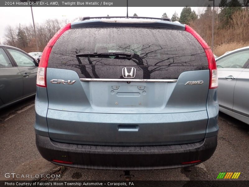 Twilight Blue Metallic / Beige 2014 Honda CR-V EX-L AWD