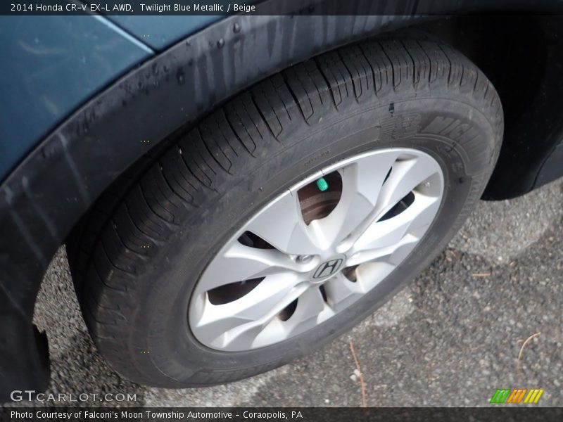 Twilight Blue Metallic / Beige 2014 Honda CR-V EX-L AWD