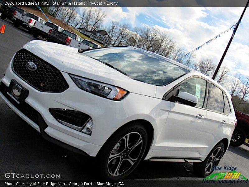 Star White Metallic Tri-Coat / Ebony 2020 Ford Edge ST AWD