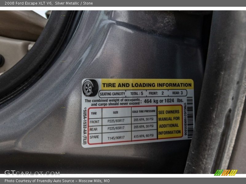 Silver Metallic / Stone 2008 Ford Escape XLT V6